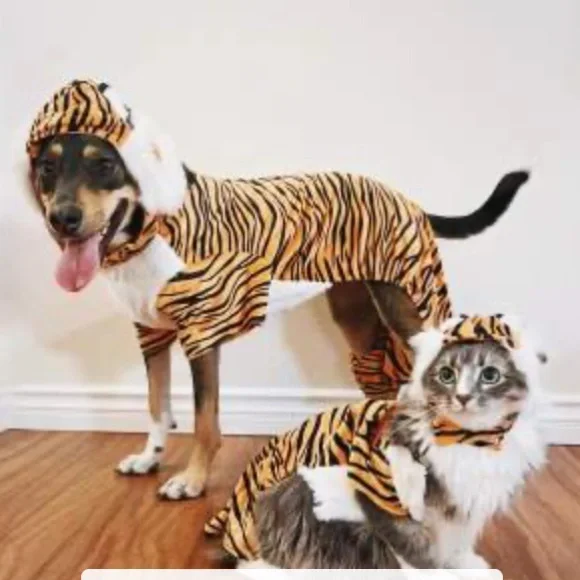 NEW Hyde and Eek tiger set dog or cat Halloween costume size M - Picture 3 of 9